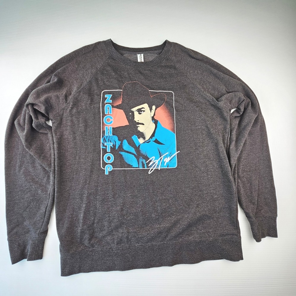 Zach Top Graphic Sweatshirt XL Charcoal Gray Country Music Raglan Pullover